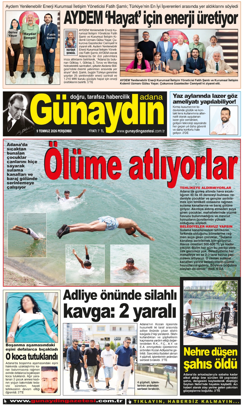 09 TEMMUZ 2026 GÜNAYDIN ADANA GAZETESİ