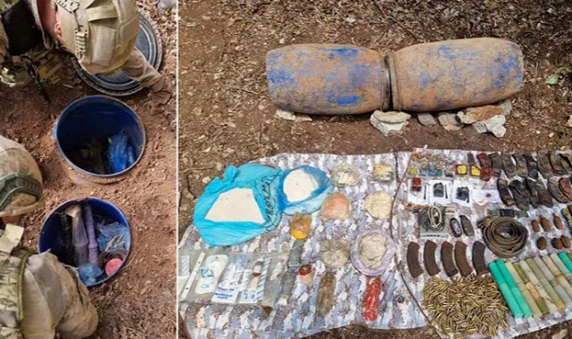 PKK'ya ait patlayıcı ve mühimmat ele geçirildi