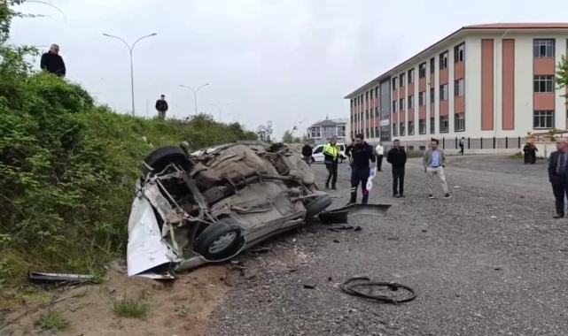 Önce Kadına Çarptı Sonra Takla Attı