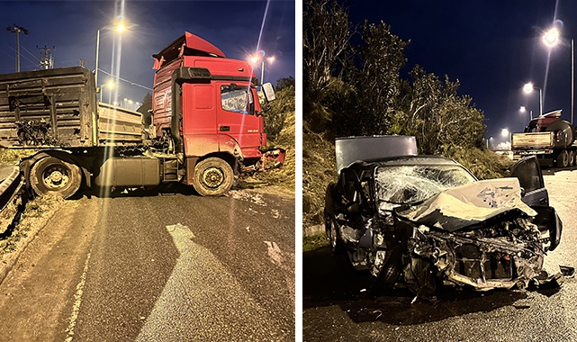 Tır İle Otomobil Çarpıştı:1 Yaralı