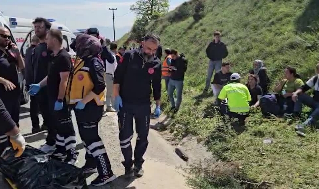Yolcu Otobüsü Devrildi:1 Ölü,2 Yaralı