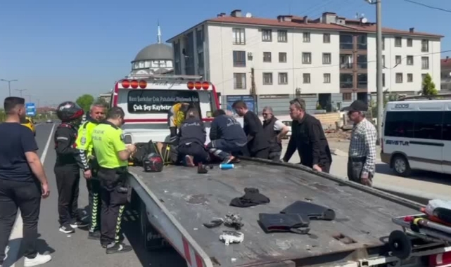 Savrulup Çekicinin Kasasına Düştü!