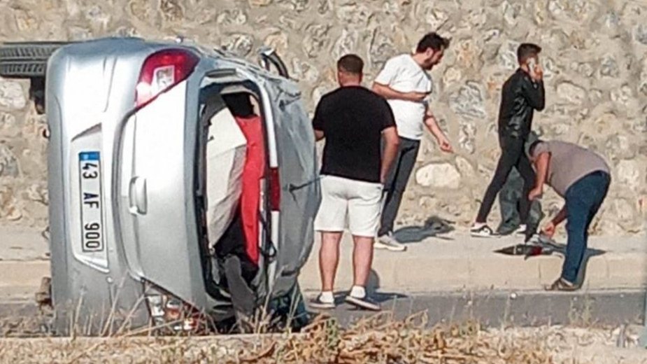 Otomobil Takla Attı,Sürücü Yaralandı