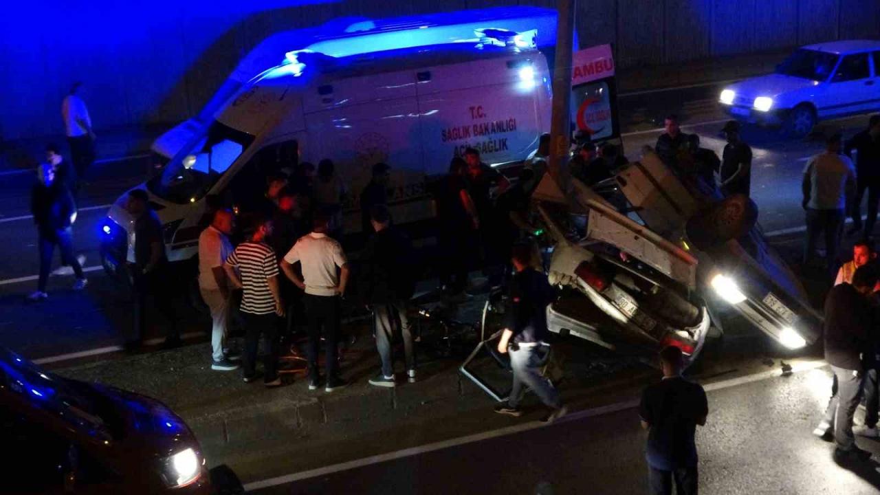 Otomobil Direğe Çarptı:1’i Ağır 3 Yaralı