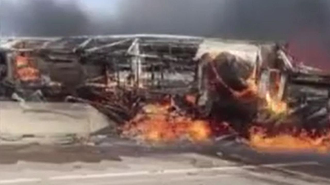 Irak’ta Kaza Sonrası Otobüste Yangın:25 Ölü