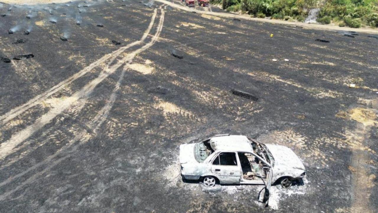 Otomobildeki Yangın Ormana Sıçradı
