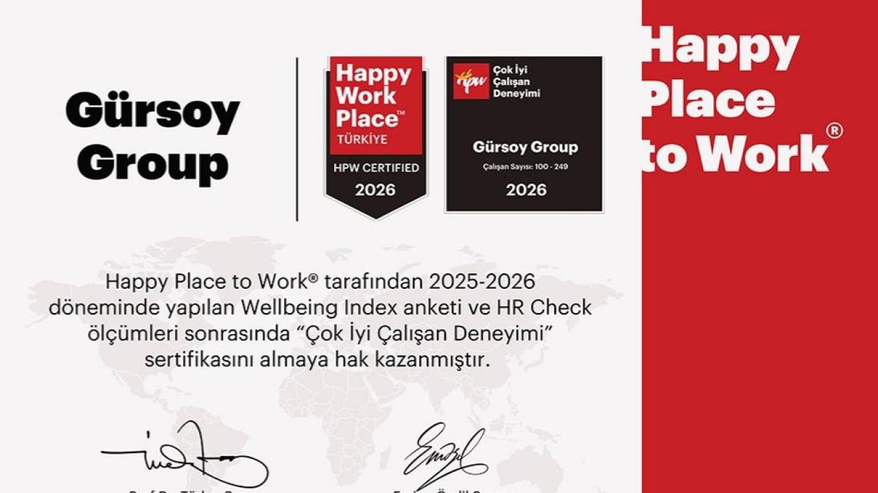 Gürsoy Grup, “Türkiye’nin En Mutlu İş Yerleri 2026” Listesinde:İnsan Odaklı Kültür, Yeni Ödüllerle Taçlandı