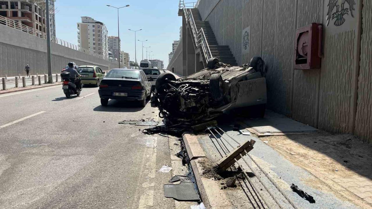 Kontrolden Çıktı, Takla Attı:1 Yaralı